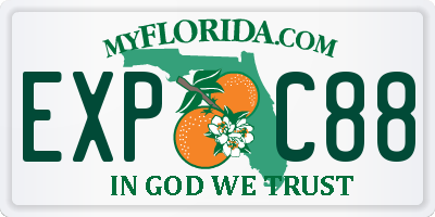 FL license plate EXPC88