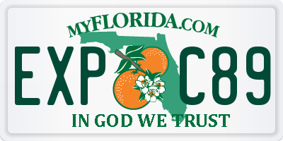 FL license plate EXPC89