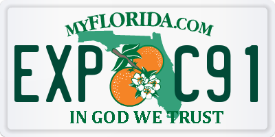 FL license plate EXPC91
