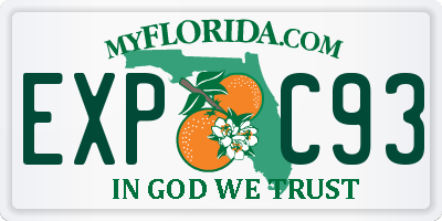 FL license plate EXPC93