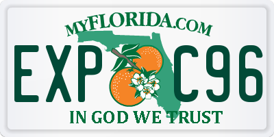 FL license plate EXPC96