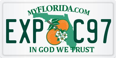FL license plate EXPC97