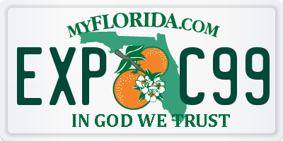 FL license plate EXPC99