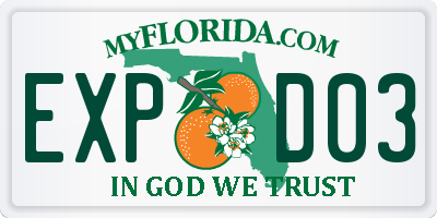 FL license plate EXPD03