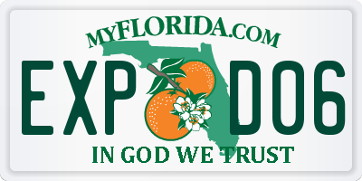 FL license plate EXPD06
