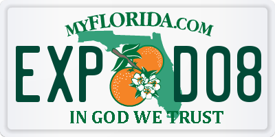 FL license plate EXPD08