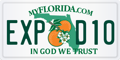 FL license plate EXPD10