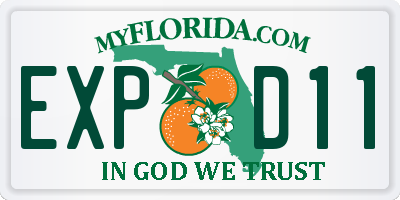 FL license plate EXPD11