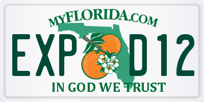 FL license plate EXPD12