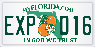 FL license plate EXPD16