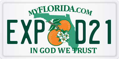 FL license plate EXPD21