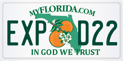 FL license plate EXPD22