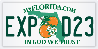 FL license plate EXPD23