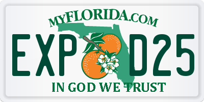 FL license plate EXPD25