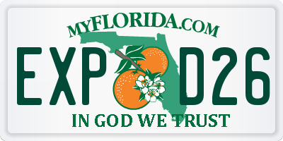 FL license plate EXPD26