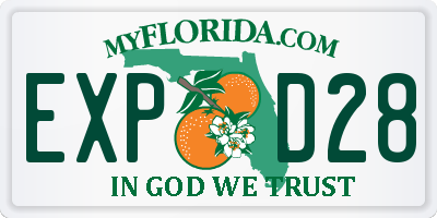 FL license plate EXPD28