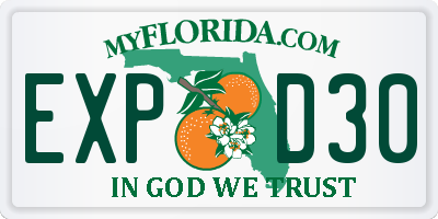 FL license plate EXPD30