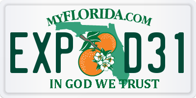 FL license plate EXPD31