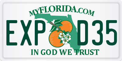 FL license plate EXPD35