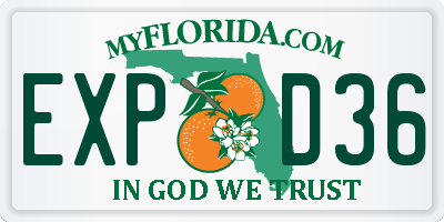 FL license plate EXPD36