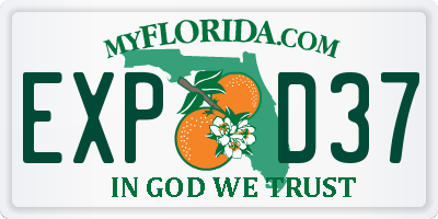 FL license plate EXPD37