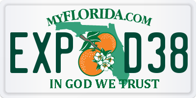 FL license plate EXPD38