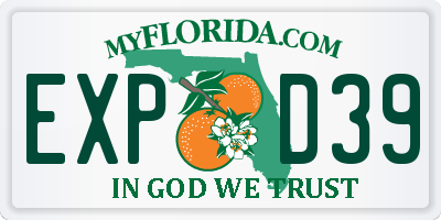 FL license plate EXPD39