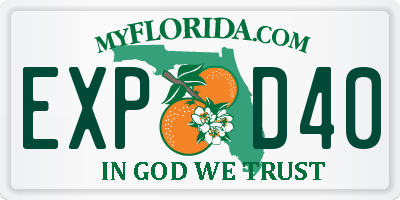 FL license plate EXPD40