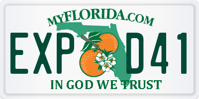 FL license plate EXPD41