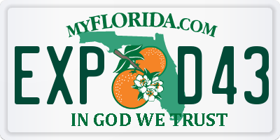 FL license plate EXPD43
