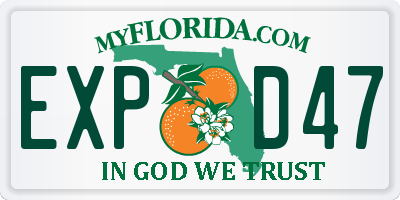 FL license plate EXPD47