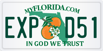 FL license plate EXPD51