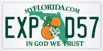 FL license plate EXPD57
