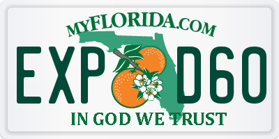 FL license plate EXPD60
