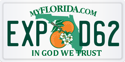 FL license plate EXPD62
