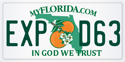 FL license plate EXPD63