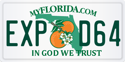 FL license plate EXPD64