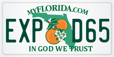 FL license plate EXPD65