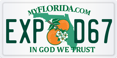 FL license plate EXPD67