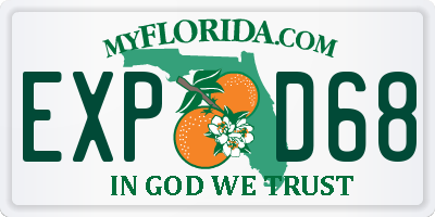 FL license plate EXPD68