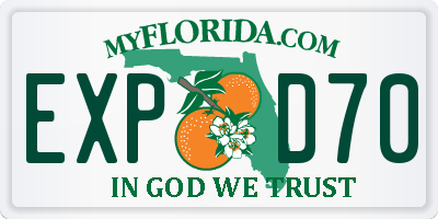 FL license plate EXPD70