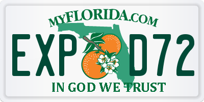 FL license plate EXPD72