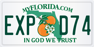 FL license plate EXPD74