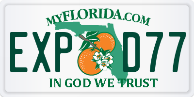 FL license plate EXPD77
