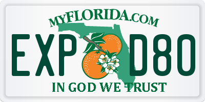 FL license plate EXPD80