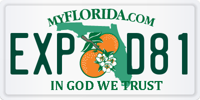 FL license plate EXPD81