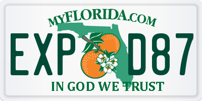 FL license plate EXPD87