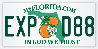 FL license plate EXPD88