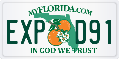 FL license plate EXPD91
