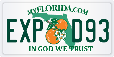FL license plate EXPD93